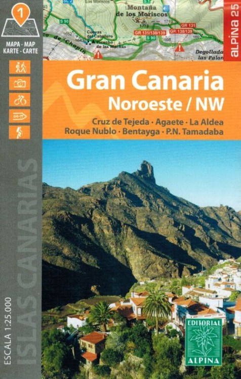 Gran Canaria 1:25 000. Zestaw pięciu map turystycznych wydawnictwa Editorial Alpina. Mapa 1 - okładka