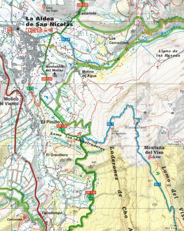 Gran Canaria 1:25 000. Zestaw pięciu map turystycznych wydawnictwa Editorial Alpina. Mapa 1 - fragment 2