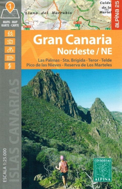 Gran Canaria 1:25 000. Zestaw pięciu map turystycznych wydawnictwa Editorial Alpina. Mapa 2 - okładka
