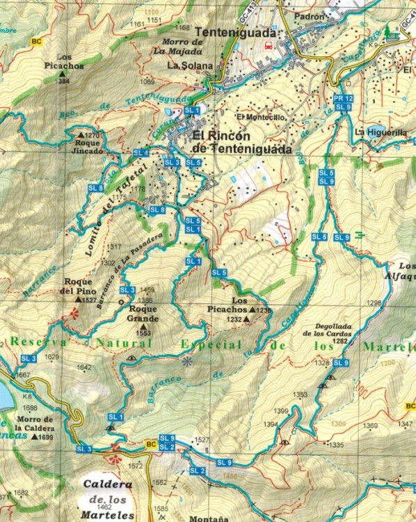 Gran Canaria 1:25 000. Zestaw pięciu map turystycznych wydawnictwa Editorial Alpina. Mapa 2 - fragment 1