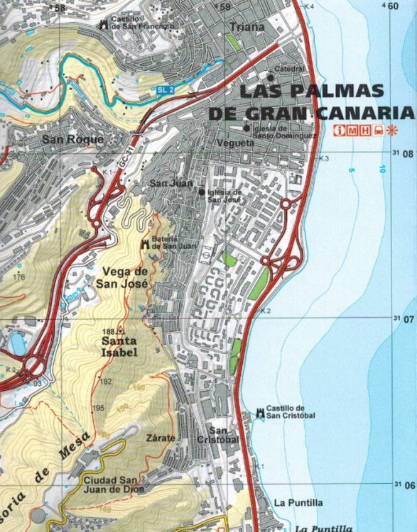 Gran Canaria 1:25 000. Zestaw pięciu map turystycznych wydawnictwa Editorial Alpina. Mapa 2 - fragment 2