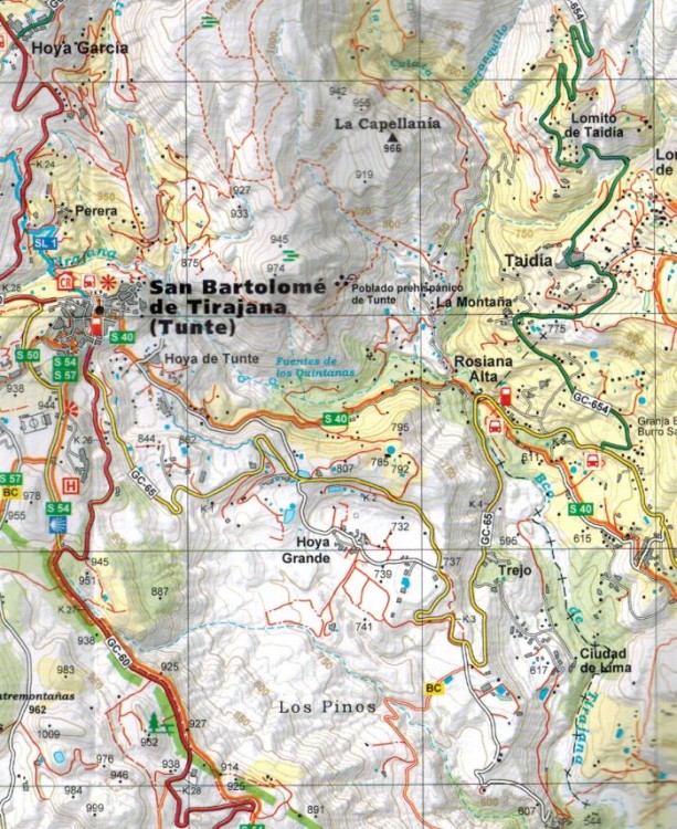 Gran Canaria 1:25 000. Zestaw pięciu map turystycznych wydawnictwa Editorial Alpina. Mapa 3 - Fragment 2
