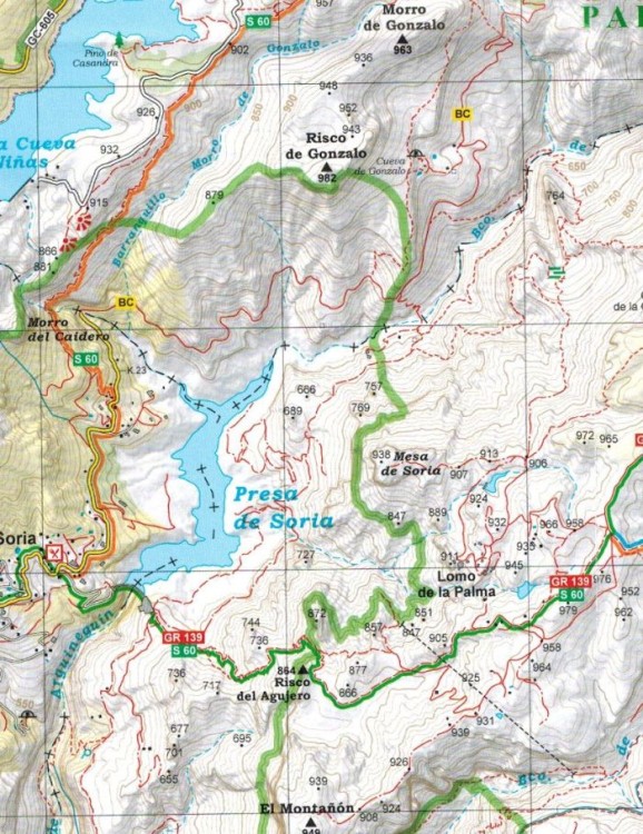 Gran Canaria 1:25 000. Zestaw pięciu map turystycznych wydawnictwa Editorial Alpina. Mapa 4 - fragment 1