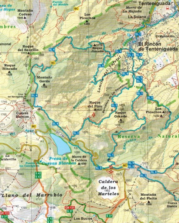 Gran Canaria 1:25 000. Zestaw pięciu map turystycznych wydawnictwa Editorial Alpina. Mapa 5 - fragment 1