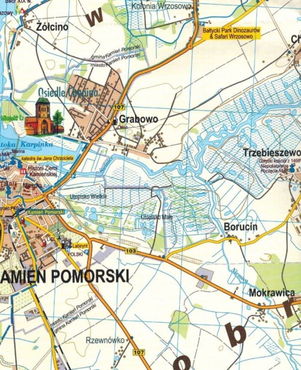 Pobrzeże Bałtyku 1:45 000. Od Dziwnowa do Kołobrzegu. Mapa turystyczna wydawnictwa Galileos. Fragment 2