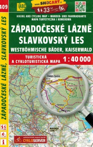 Zachodnioczeskie Uzdrowiska, Las Sławkowski / Zapadoceske Lazne, Slavkovsky Les. Mapa turystyczna 409. Wyd. Shocart. Okładka