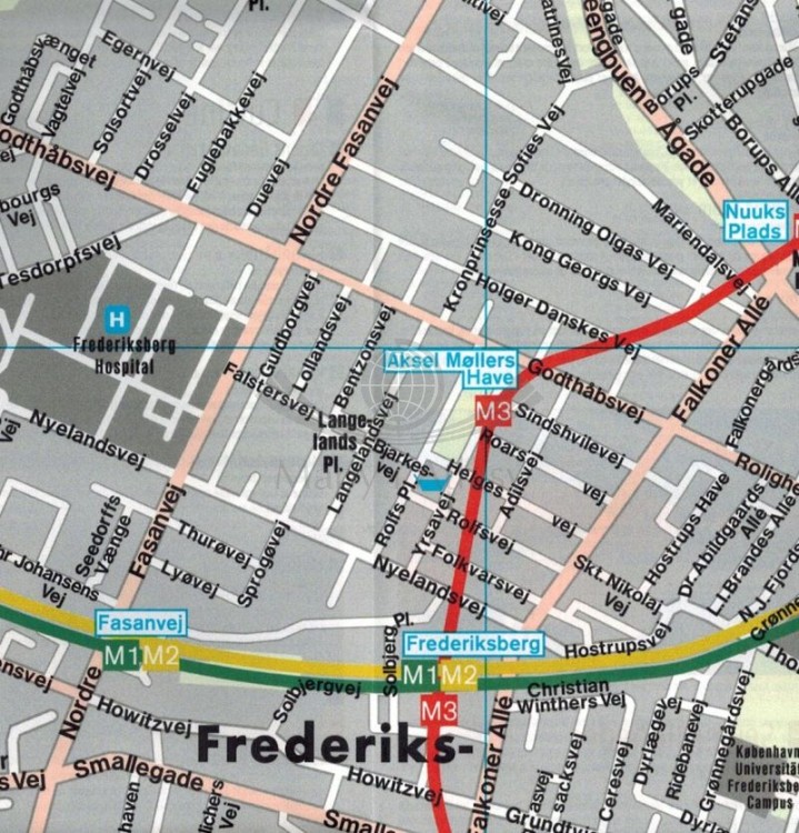 Kopenhaga 1:10 000. Wodoodporna mapa / Plan miasta wydawnictwa Freytag & Berndt. Fragment 2