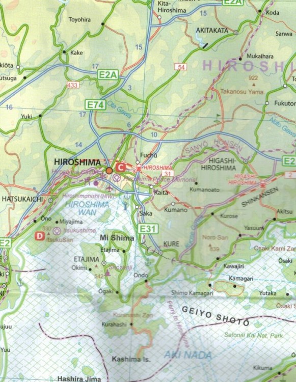 Osaka i zachodnia Japonia. Plan miasta / Mapa samochodowo-turystyczna wydawnictwa ITMB. Fragment 1