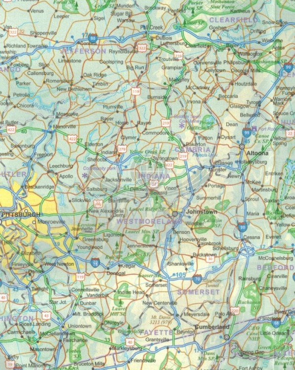 USA- wybrzeże wschodnie. Mapa samochodowo-turystyczna wydawnictwa ITMB. Fragment 2