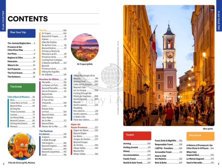 Prowansja i Lazurowe Wybrzeże / Provence & the Cote d'Azur. Przewodnik wydawnictwa Lonely Planet. Spis treści