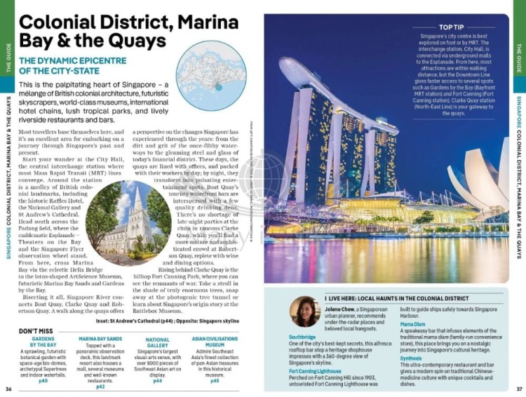 Singapur / Singapore. Przewodnik wydawnictwa Lonely Planet. Przykładowe strony 4