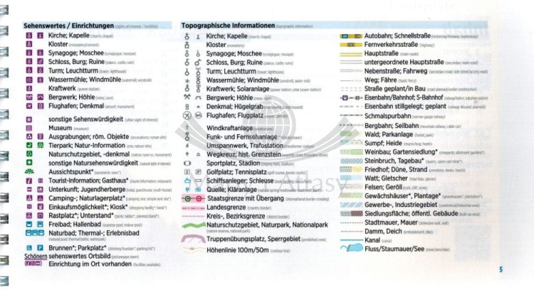 Wybrzeże Bałtyku z Ahlbecku do Gdańska. Atlas rowerowy z przewodnikiem /3/ wydawnictwa Verlag Esterbauer. Legenda 2