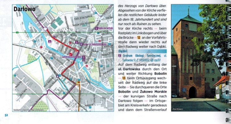 Wybrzeże Bałtyku z Ahlbecku do Gdańska. Atlas rowerowy z przewodnikiem /3/ wydawnictwa Verlag Esterbauer. Przykładowe strony 2