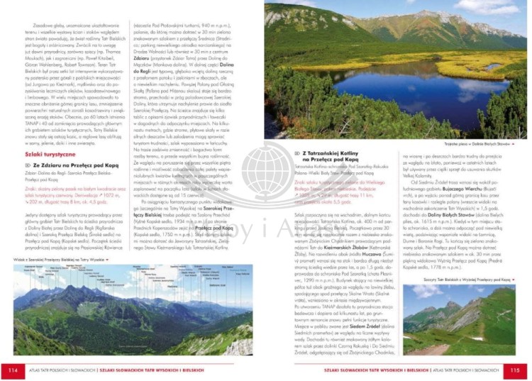 Tatry Polskie i Słowackie. Atlas. Barbara i Marek Zygmańscy wydawnictwa SBM. Przykładowe strony 2