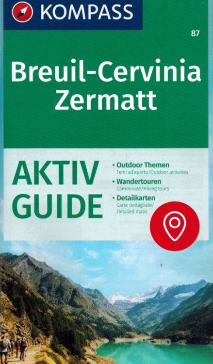 Alpy Pennińskie (Walijskie). Breuil-Cervinia, Zermatt, Matterhorn. Wodoodporna mapa turystyczna 87 wydawnictwa Kompass. Informator