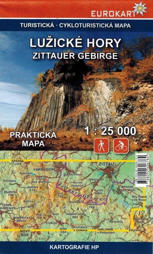Góry Żytawskie  i Łużyckie / Zittauer Gebirge, Lausitzer gebirge 1:25 000. Mapa turystyczna. Kartografie HP