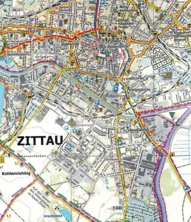 Góry Żytawskie i Łużyckie / Zittauer Gebirge, Lausitzer gebirge 1:25 000. Mapa turystyczna wydawnictwa Kartografie HP. Fragment 2