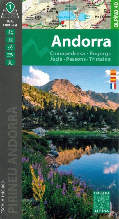 Andora 1:40 000. Mapa samochodowo-turystyczna wydawnictwa Editorial Alpina. Okładka