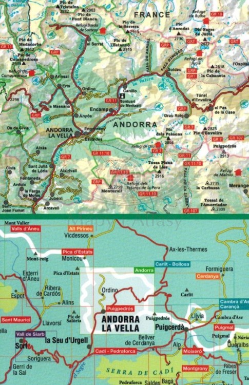 Andora 1:40 000. Mapa samochodowo-turystyczna wydawnictwa Editorial Alpina. Zasięg