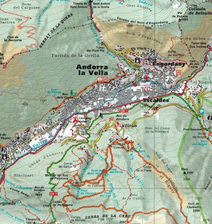 Andora 1:40 000. Mapa samochodowo-turystyczna wydawnictwa Editorial Alpina. Fragment 1
