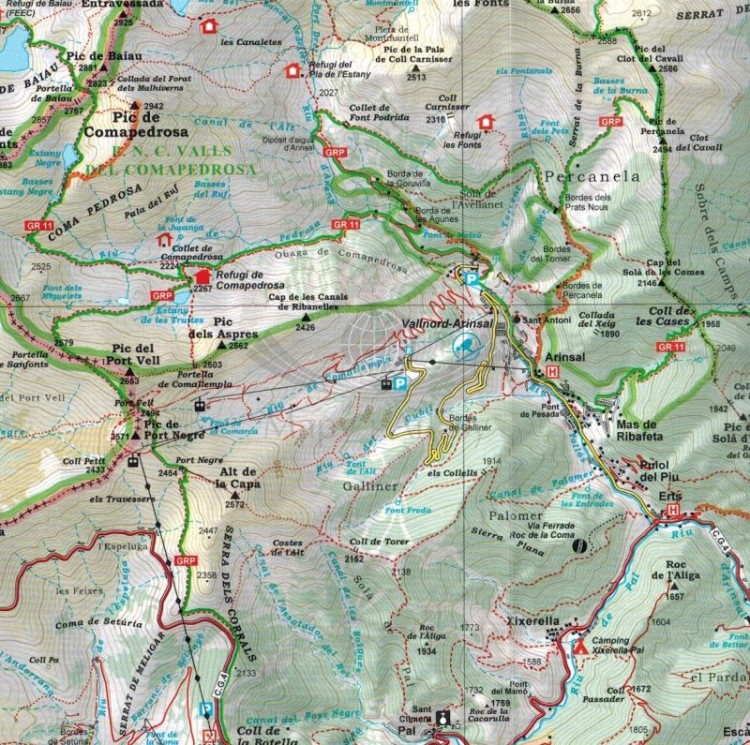 Andora 1:40 000. Mapa samochodowo-turystyczna wydawnictwa Editorial Alpina. Fragment 2