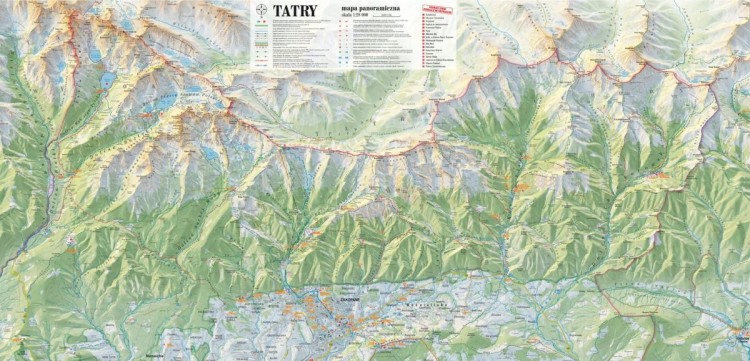Tatry 1:28 000. Laminowana mapa panoramiczna wydawnictwa ExpressMap. Strona druga