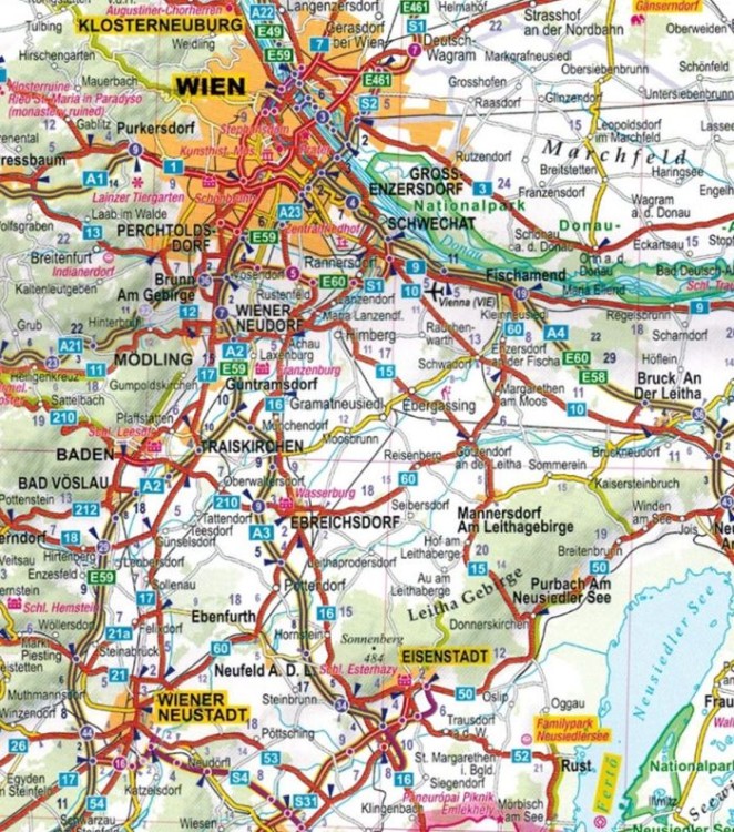 Węgry 1:520 000. Mapa samochodowo-turystyczna wydawnictwa ExpressMap. Fragment 1