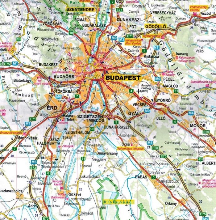Węgry 1:520 000. Mapa samochodowo-turystyczna wydawnictwa ExpressMap. Fragment 2
