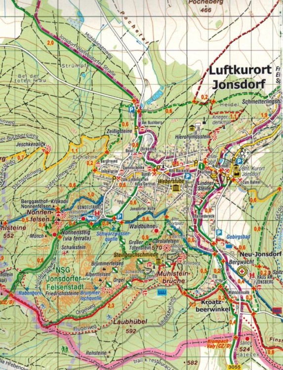 Góry Łużyckie, NP Czeska Szwajcaria / Luzicke Hory, NP Ceske Svycarsko 1:25 000. Mapa turystyczna wydawnictwa Kartografie HP. Fragment 1