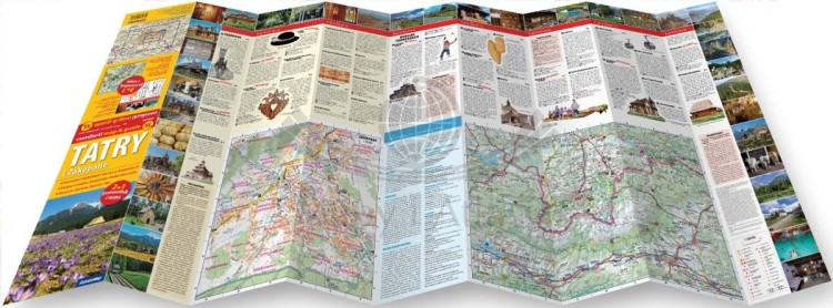 Tatry i Zakopane. Laminowana mapa turystyczna + Miniprzewodnik wydawnictwa ExpressMap. Rozłożona mapa