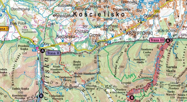 Tatry i Zakopane. Laminowana mapa turystyczna + Miniprzewodnik wydawnictwa ExpressMap. Fragment 1