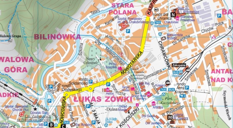 Tatry i Zakopane. Laminowana mapa turystyczna + Miniprzewodnik wydawnictwa ExpressMap. Fragment 2