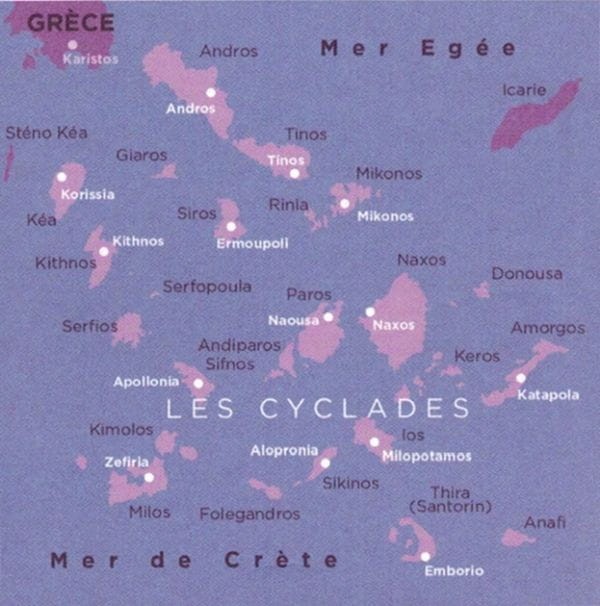 Cyklady 1:250 000. Mapa samochodowo-turystyczna wydawnictwa IGN. Zasięg