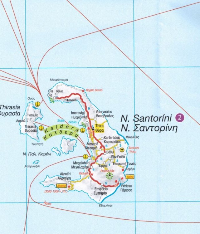 Cyklady 1:250 000. Mapa samochodowo-turystyczna wydawnictwa IGN. Fragment 2
