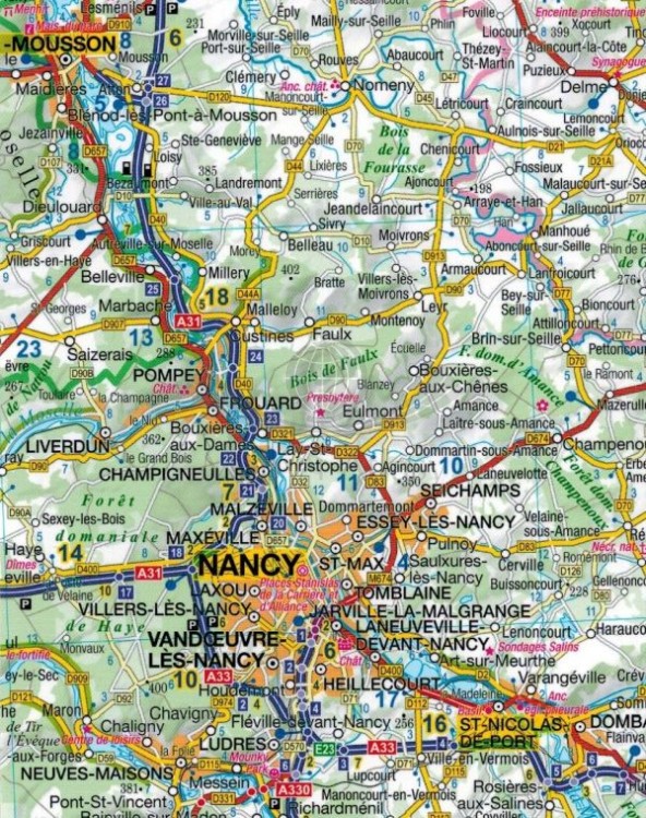 Alzacja i Lotaryngia 1:275 000. Laminowana mapa samochodowo-turystyczna wydawnictwa ExpressMap. Fragment 2