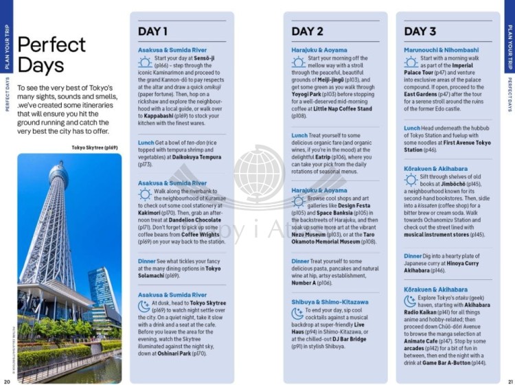 Tokio / Tokyo. Przewodnik wydawnictwa Lonely Planet. Przykładowe strony 1