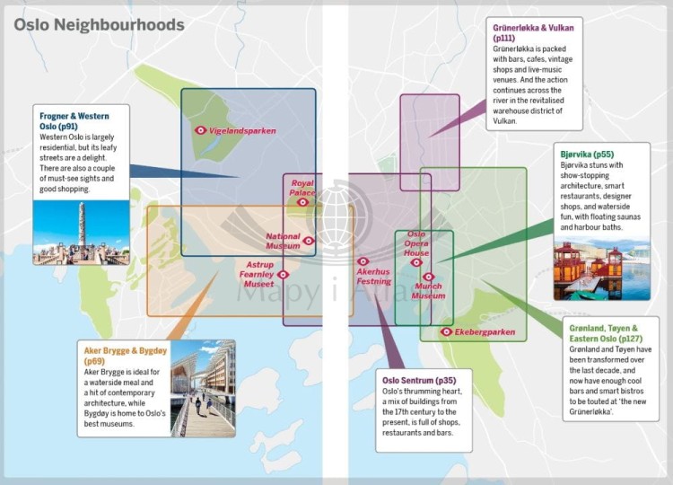 Oslo. Przewodnik Pocket z mapą wydawnictwa Lonely Planet. Przykładowe strony 4