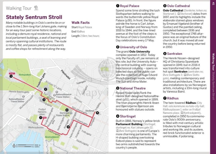Oslo. Przewodnik Pocket z mapą wydawnictwa Lonely Planet. Przykładowe strony 5