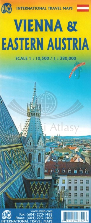 Wiedeń i Wschodnia Austria. Wodoodporna mapa samochodowo-turystyczna wydawnictwa ITMB. Okładka