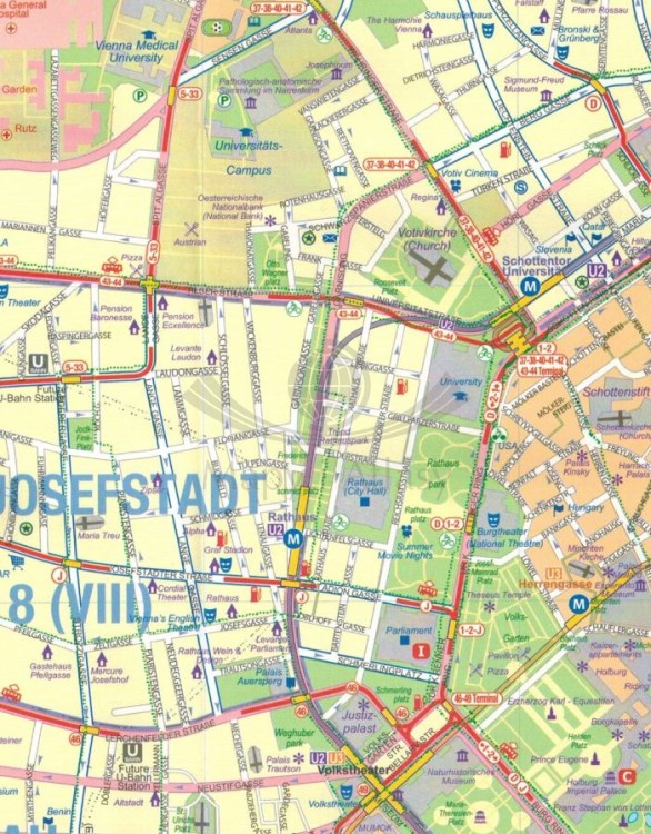 Wiedeń i Wschodnia Austria. Wodoodporna mapa samochodowo-turystyczna wydawnictwa ITMB. Fragment 1