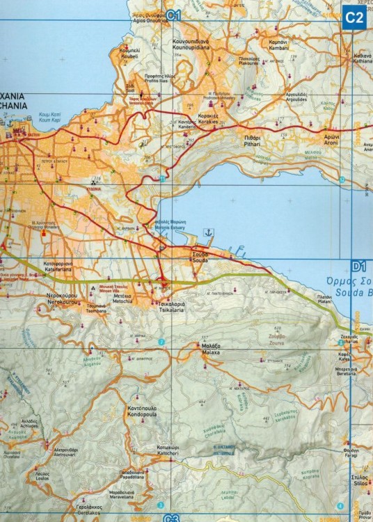 Kreta 1:50 000. Atlas samochodowo-turystyczny wydawnictwa Freytag & Berndt. Przykładowy arkusz 1