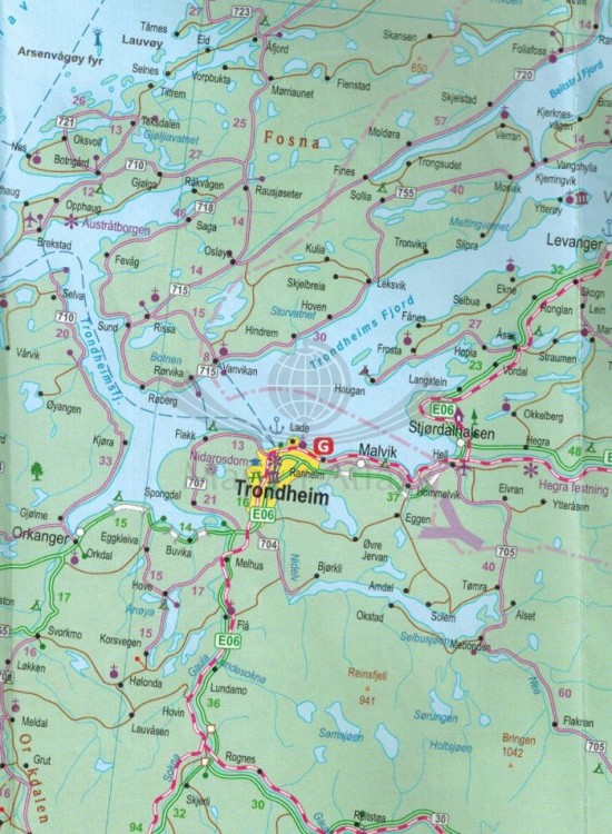 Norwegia Południowa i Środkowa 1:800 000. Mapa samochodowo-turystyczna wydawnictwa ITMB. Fragment 1