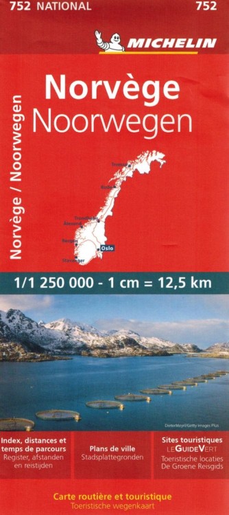 Norwegia. Mapa samochodowa 752 wydawnictwa Michelin. Okładka