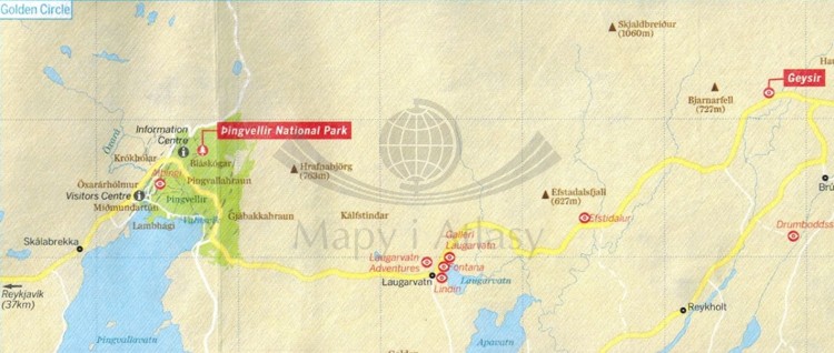 Rejkiawik / Reykjavik. Wodoodporna mapa / Plan miasta. City map wydawnictwa Lonely Planet. Fragment 2