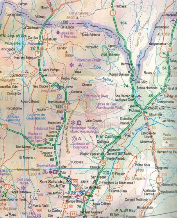 Andy. Mapa samochodowa wydawnictwa ITMB. Fragment 2