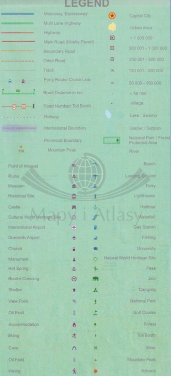 Andy. Mapa samochodowa wydawnictwa ITMB. Legenda