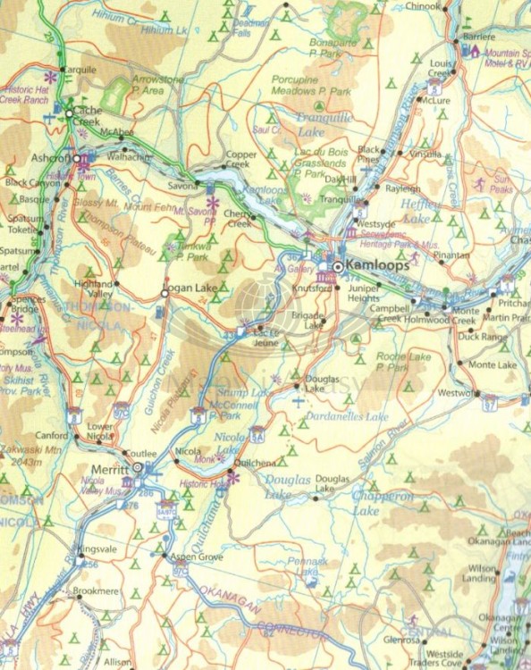 Kolumbia Brytyjska / Vancouver. Wodoodporna mapa samochodowo-turystyczna wydawnictwa ITMB. Fragment 3