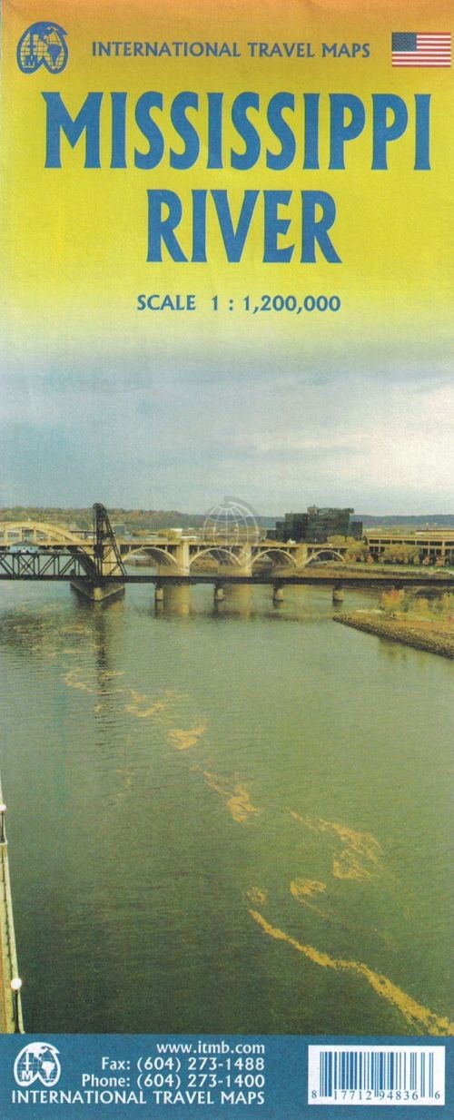 USA: Rzeka Mississippi. Mapa samochodowo-turystyczna. ITMB