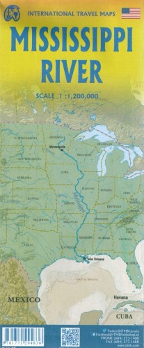 USA: Rzeka Mississippi. Mapa samochodowa wydawnictwa ITMB. Okładka - tył