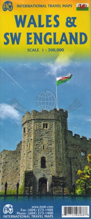 Walia i południowo-zachodnia Anglia. Mapa samochodowo-turystyczna wydawnictwa ITMB. Okładka
